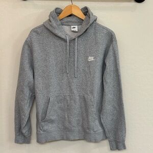 Nike Gray Pullover Hoodie with White Logo, size large!